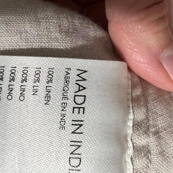 Club Monaco Neutral Tan Linen Button‎ Down Spread Collar Shirt Small - Picture 6 of 6